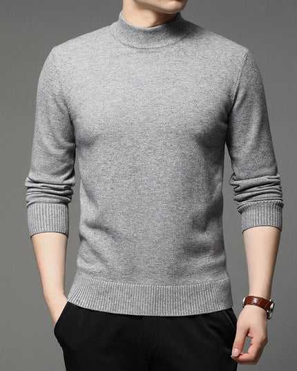 Męski sweter z półgolfem z gładkiej tkaniny