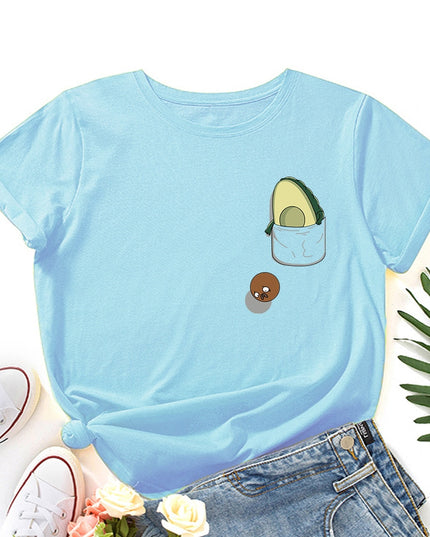 Damski T-shirt z motywem awokado