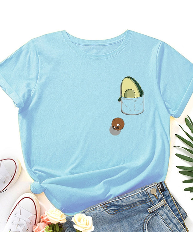 Damski T-shirt z motywem awokado