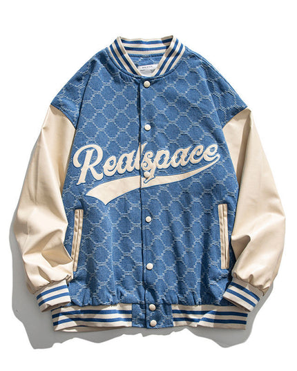 Męska kurtka przejściowa bomberka o luźnym kroju z nadrukiem