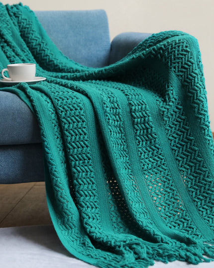 Ozdobny koc z plecioną fakturą