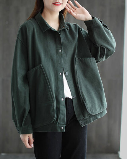 Damska kurtka przejściowa oversize z dużymi kieszeniami