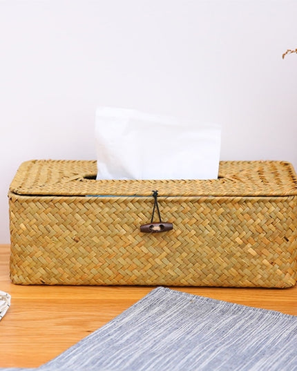 Pudełko na chusteczki rattanowe organizer