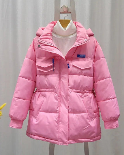 Damska kurtka zimowa taliowana z kapturem