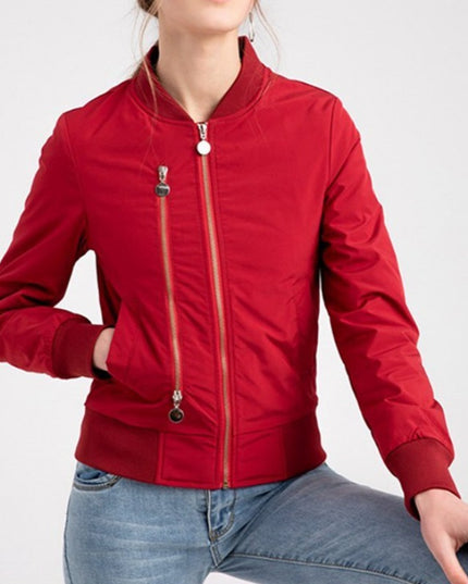 Damska kurtka przejściowa bomberka z zamkiem