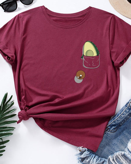 Damski T-shirt z motywem awokado