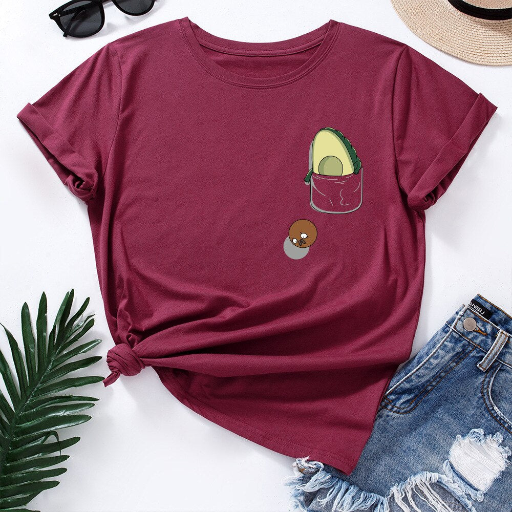 Damski T-shirt z motywem awokado