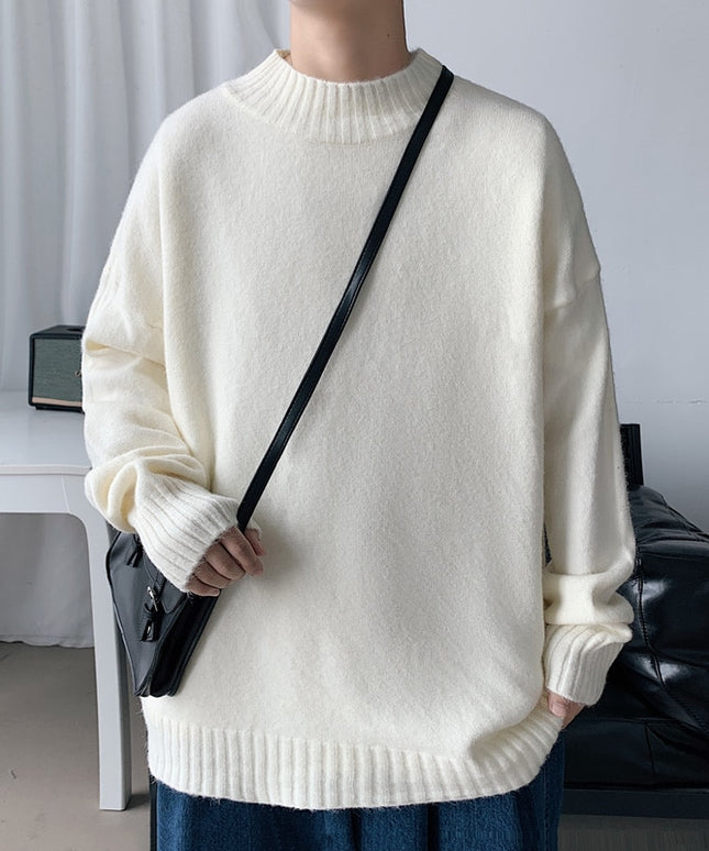 Męski sweter typu półgolf o kroju oversize