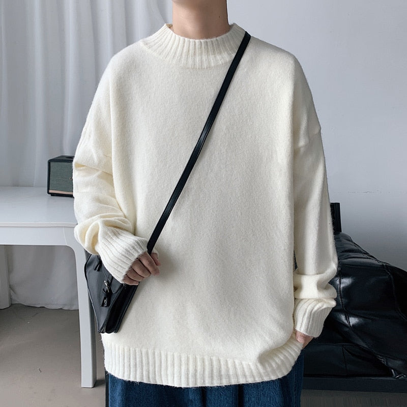 Męski sweter typu półgolf o kroju oversize