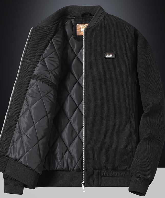 Męska kurtka zimowa sztruksowa z ociepleniem