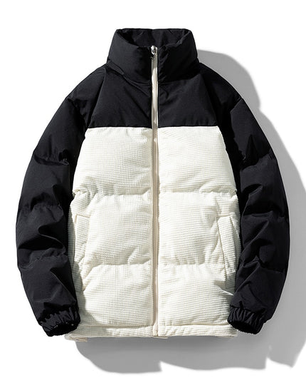 Męska kurtka zimowa puchowa z kontrastowymi kolorami