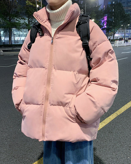 Męska kurtka zimowa pikowaną ze stójką