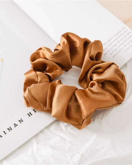 Gumka do włosów scrunchie brązowa - Akcesoria do stylizacji włosów