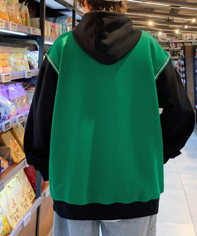 Męska bluza oversize z kapturem i nadrukiem