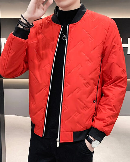 Męska kurtka przejściowa bomberka teksturowana