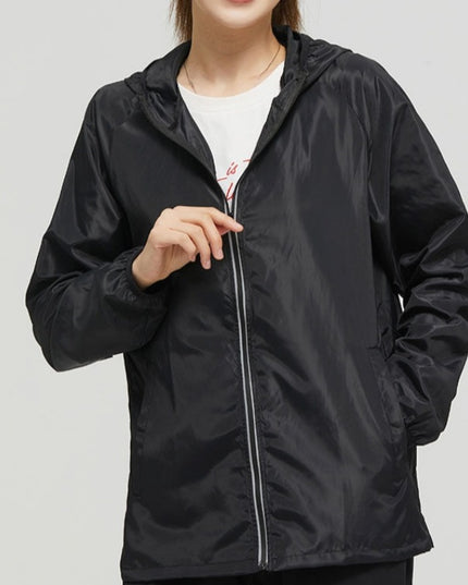 Damska kurtka przejściowa przeciwdeszczowa cienka z kapturem