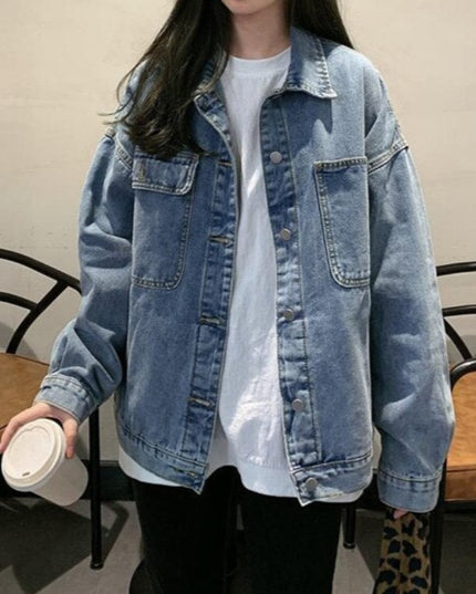 Damska kurtka jeansowa klasyczna oversize