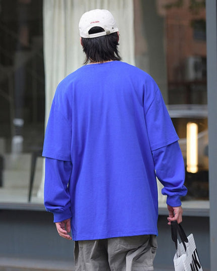 Męska koszulka z długim rękawem dwuczęściowa o luźnym kroju