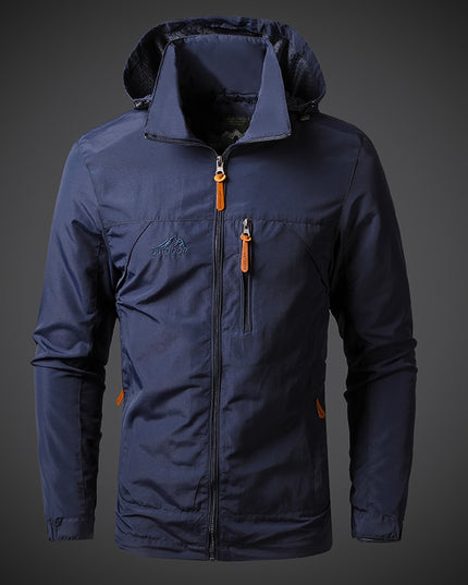 Męska kurtka przejściowa przeciwdeszczowa z kapturem