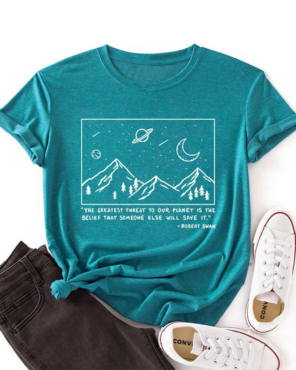 Damski T-shirt z nadrukiem z motywem nocnego nieba