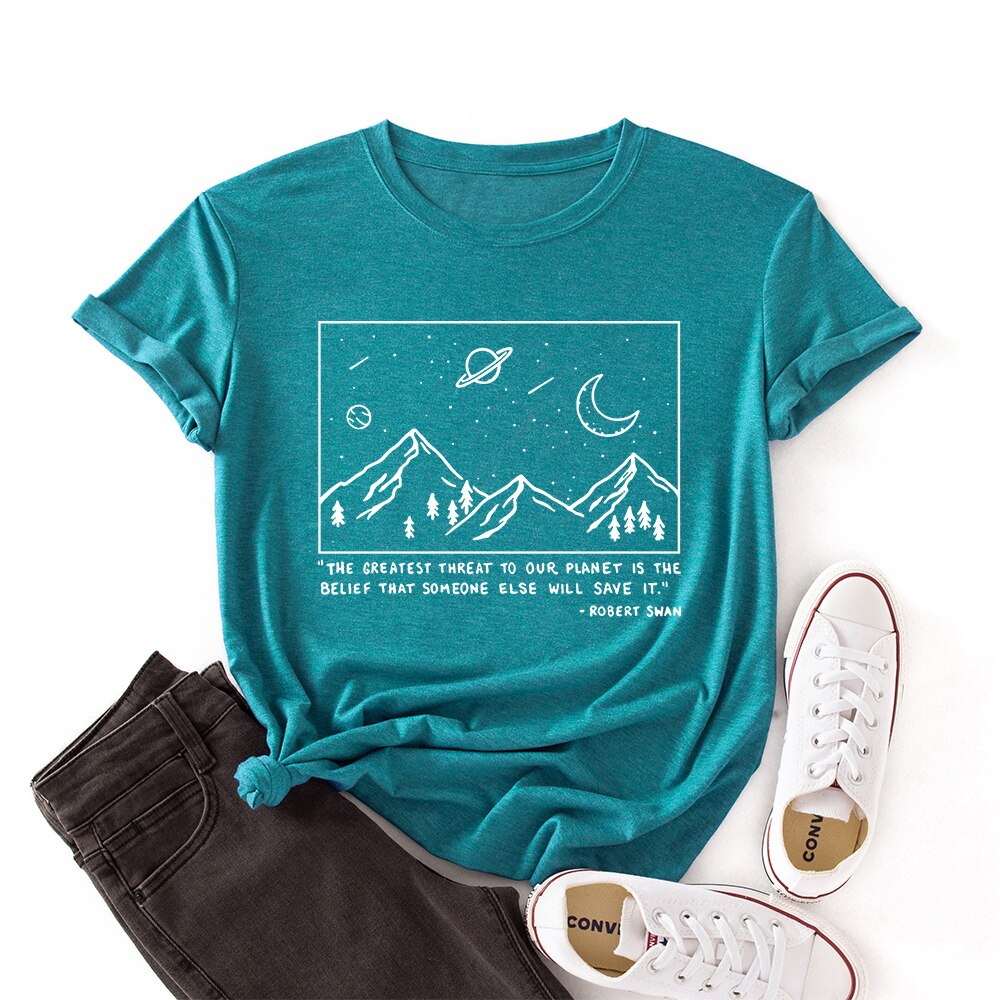 Damski T-shirt z nadrukiem z motywem nocnego nieba