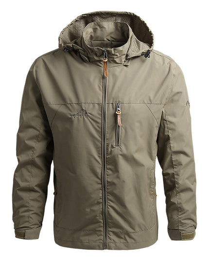 Męska kurtka przejściowa przeciwdeszczowa z kapturem