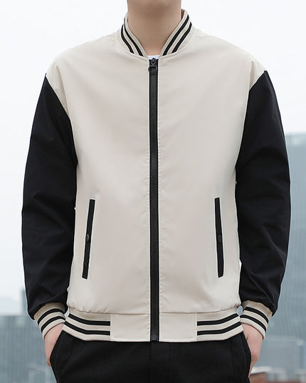 Męska kurtka przejściowa bomberka sportowa z kontrastowymi rękawami