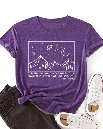 Damski T-shirt z nadrukiem z motywem nocnego nieba