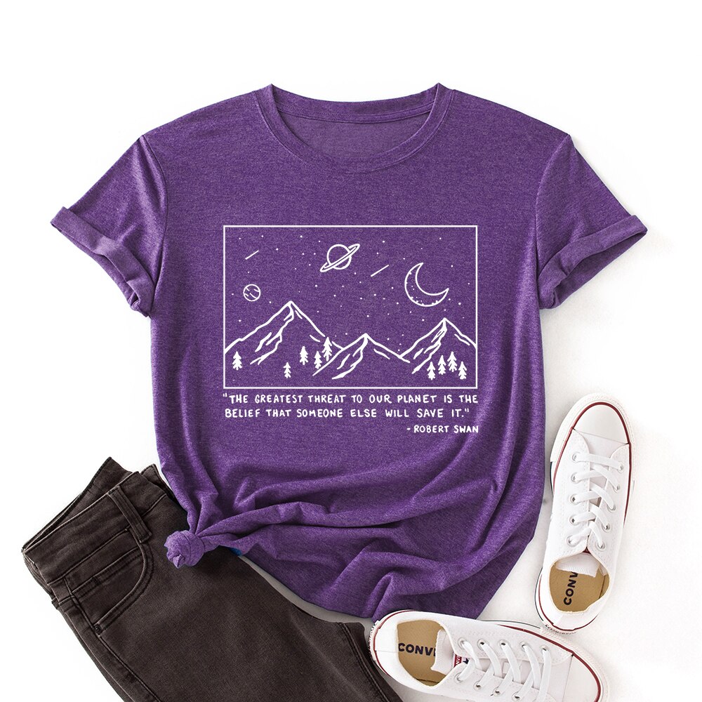 Damski T-shirt z nadrukiem z motywem nocnego nieba