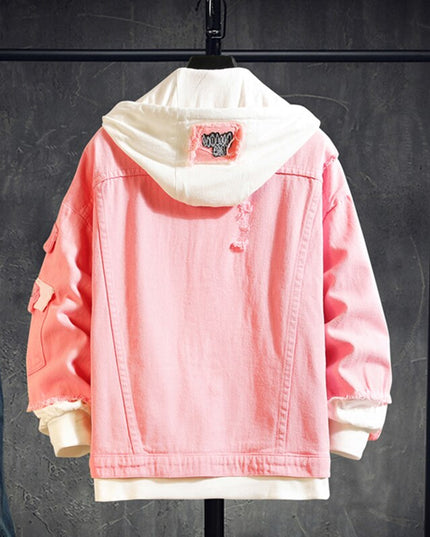 Męska kurtka jeansowa oversize z kapturem