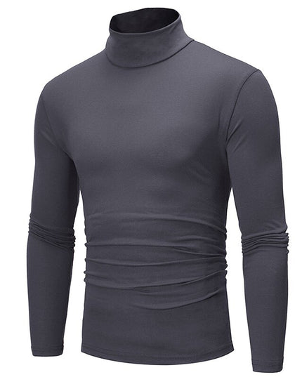 Męska koszulka z długim rękawem dopasowana z golfem