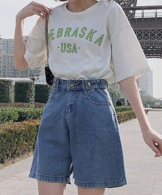 Damskie szorty Mom jeans z wysokim stanem