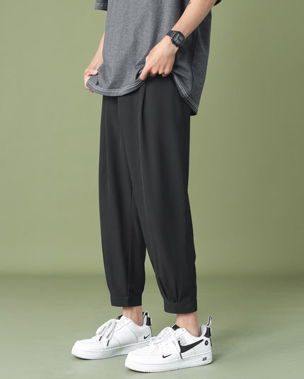 Męskie spodnie eleganckie z szerokimi nogawkami