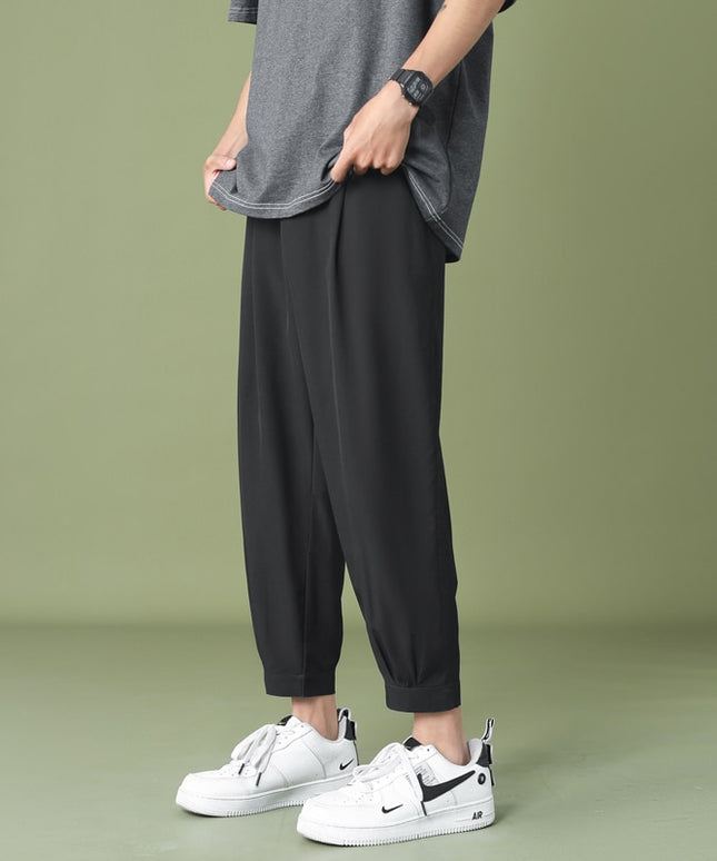 Męskie spodnie eleganckie z szerokimi nogawkami