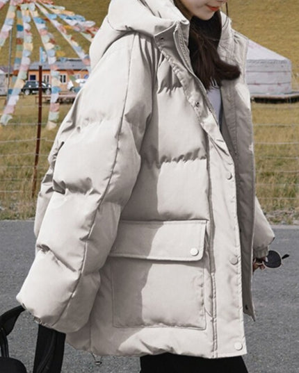 Damska kurtka zimowa oversize z kapturem