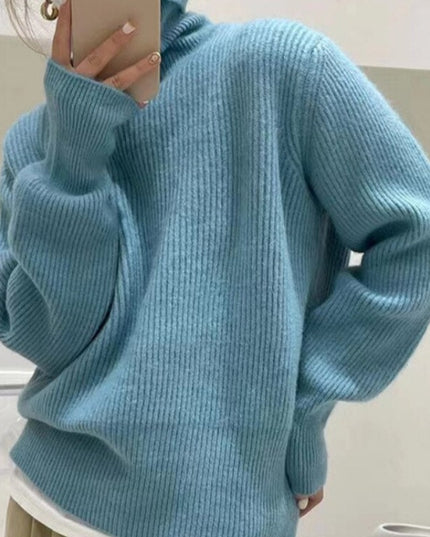 Damski sweter typu golf o kroju oversize