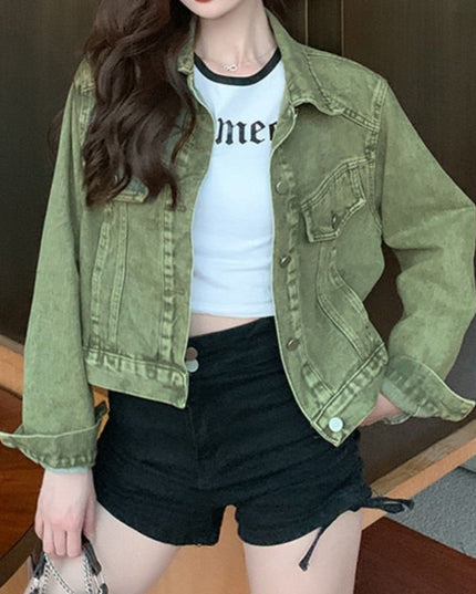 Damska kurtka jeansowa klasyczna oversize