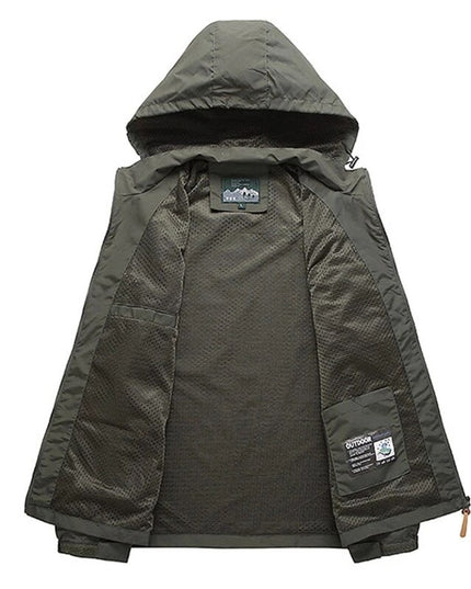 Męska kurtka przejściowa przeciwdeszczowa z kapturem