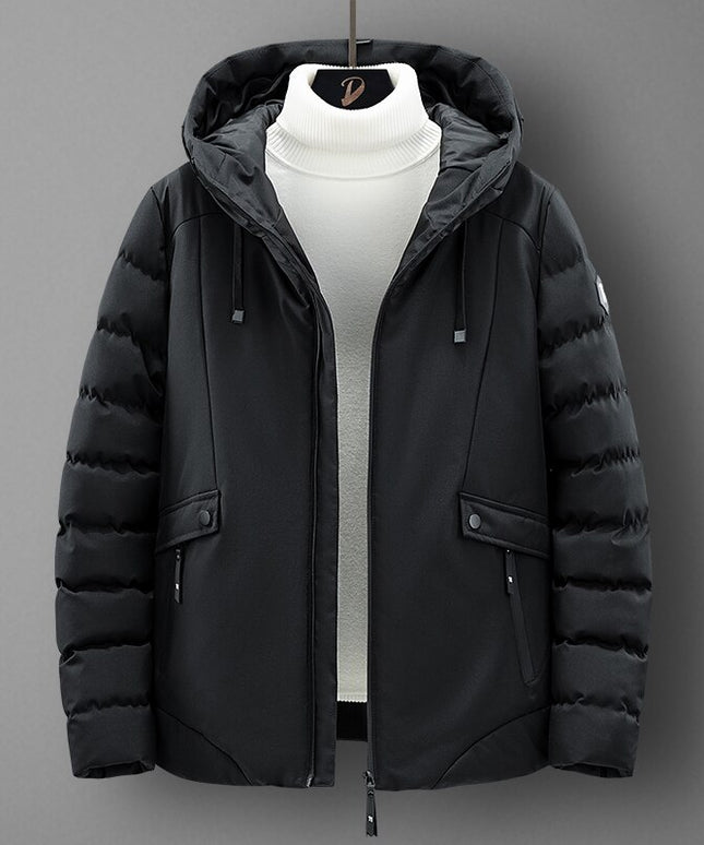 Męska kurtka zimowa pikowana z kapturem