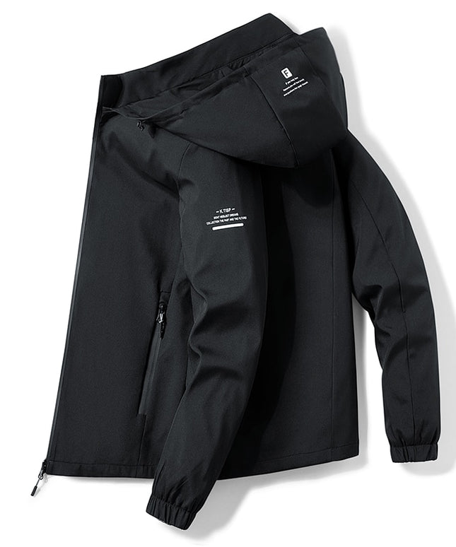 Męska kurtka przejściowa klasyczna z kapturem