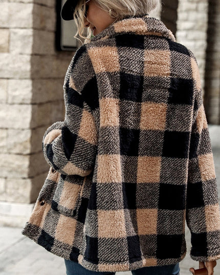 Damska kurtka przejściowa koszulowa w kratkę