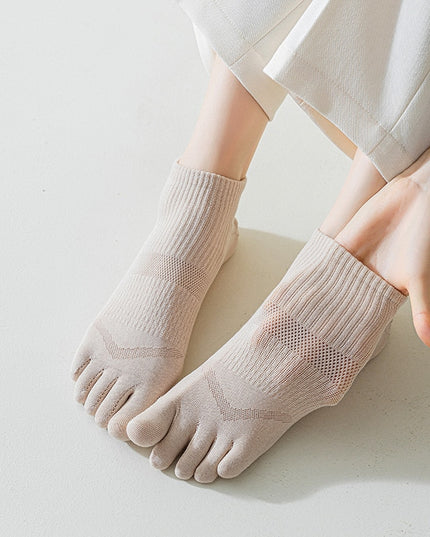 Skarpetki damskie oddychające pięciopalcowe w jasnym kolorze