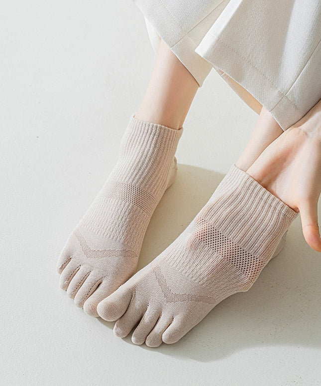 Skarpetki damskie oddychające pięciopalcowe w jasnym kolorze