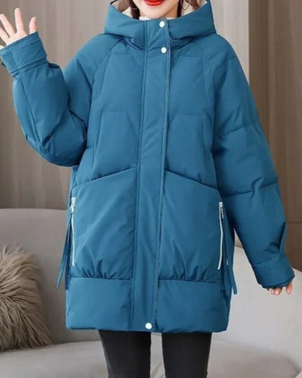 Damska klasyczna kurtka zimowa z kapturem