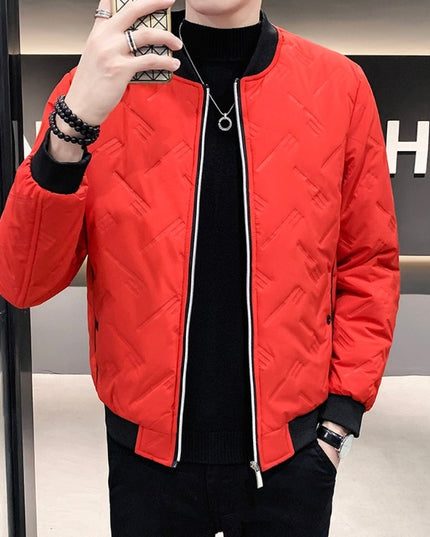 Męska kurtka przejściowa bomberka teksturowana