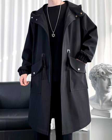 Męski płaszcz oversize z kieszeniami