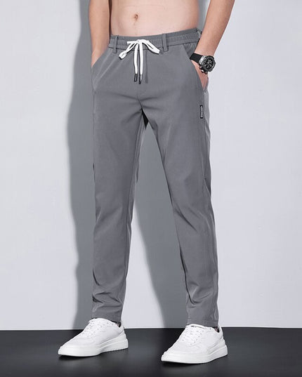 Męskie spodnie o eleganckim kroju z wiązaniem