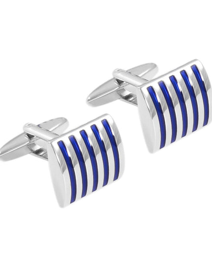 Spinki do koszuli w niebieskie paski