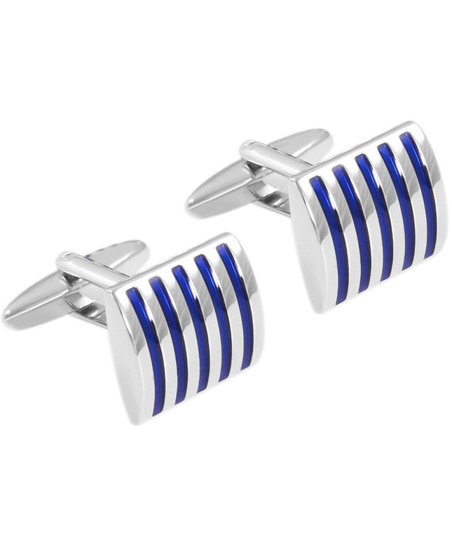 Spinki do koszuli w niebieskie paski