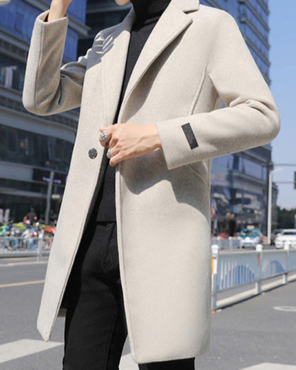 Męski elegancki płaszcz z kieszeniami